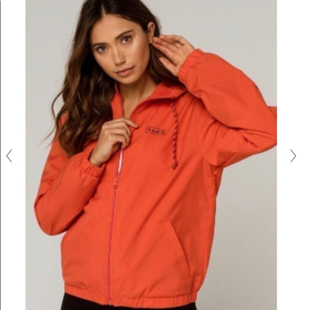 Vans, Women’s Windbreaker Orange. Size Small (S), EUC, Pre-owned, Cool jacket.